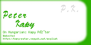 peter kapy business card